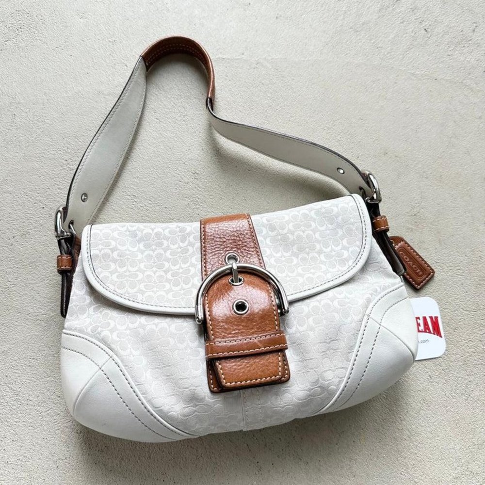Vintage Y2K Coach White Mini Soho Shoulder Bag